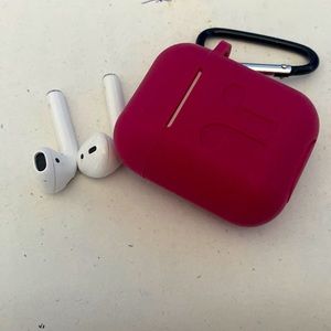 AirPods with charging case and cover